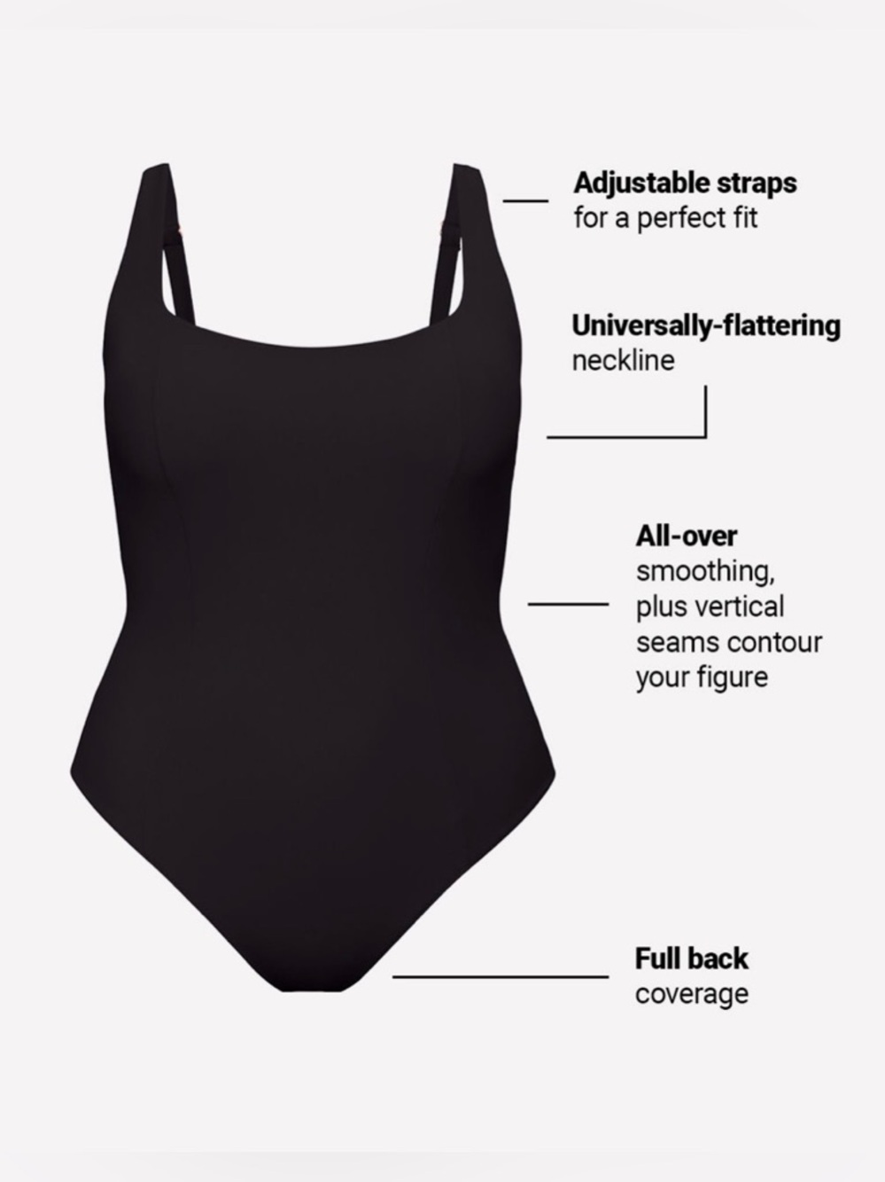 Fabletics Shaping Waist Cinching One-Piece Swimsuit |  Black Shimmer | M | NWT - Picture 5 of 7
